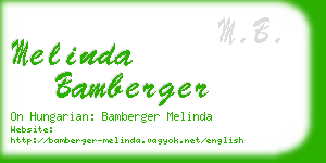 melinda bamberger business card